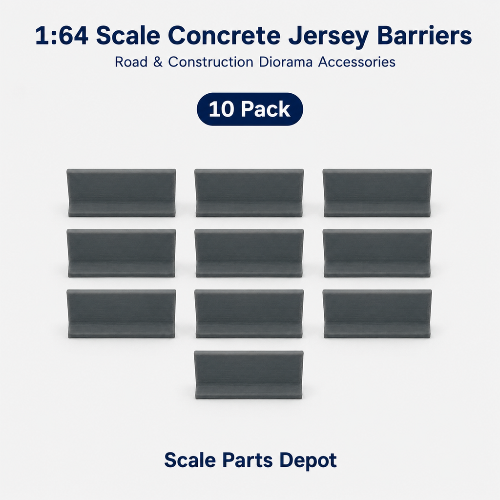 HO Scale (1:87) Concrete-Style Jersey Barriers – Model Railroad Scenery