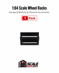 1:64 Scale Black Wheel Racks – Garage Diorama Accessories