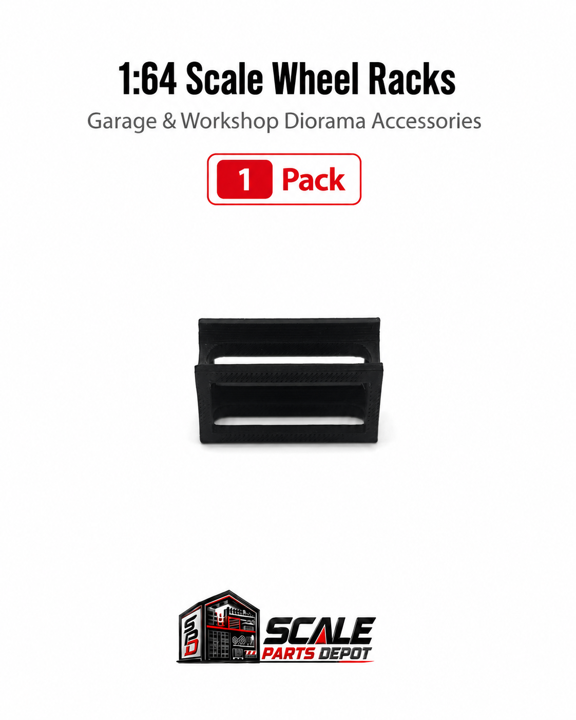 1:64 Scale Black Wheel Racks – Garage Diorama Accessories