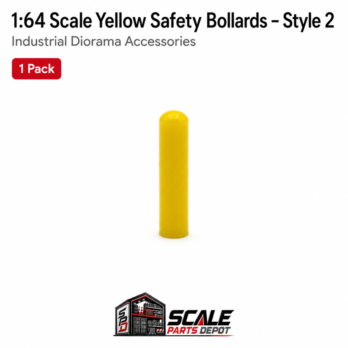 HO Scale (1:87) Yellow Safety Bollards – 2 Posts per Set