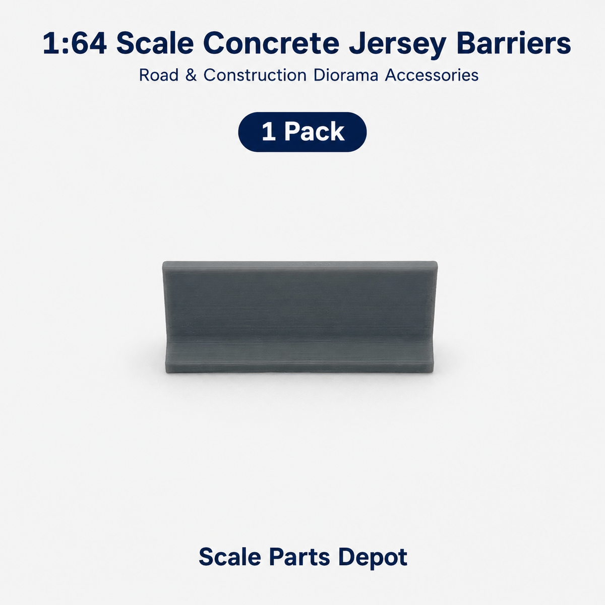 HO Scale (1:87) Concrete-Style Jersey Barriers – Model Railroad Scenery